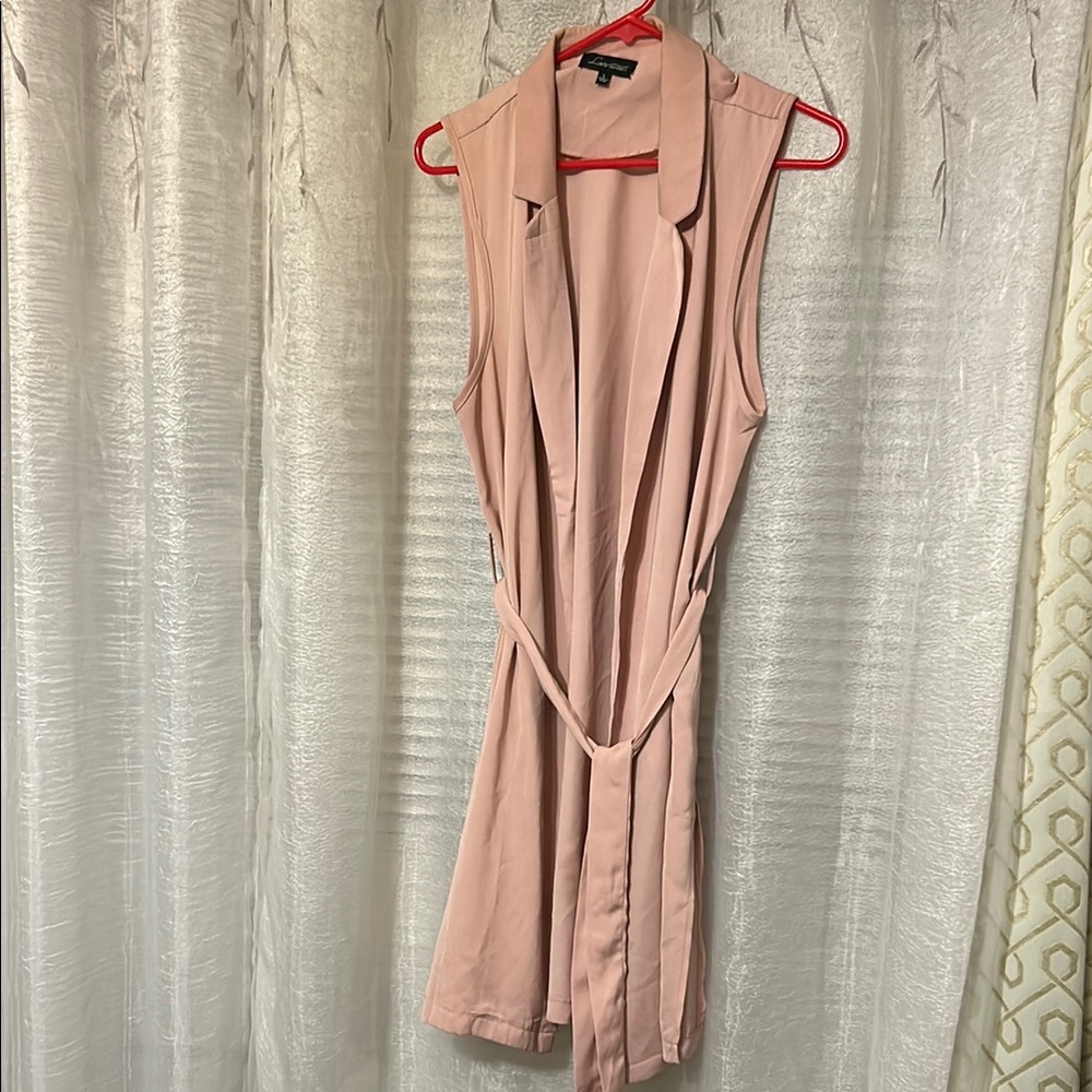 Sleeveless Pink Blazer Vest